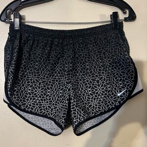 Nike Black and White Patterned Women's Athletic Shorts
